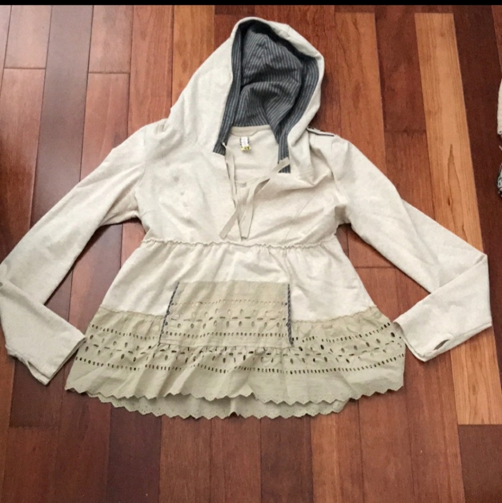 Free people cream hoodie